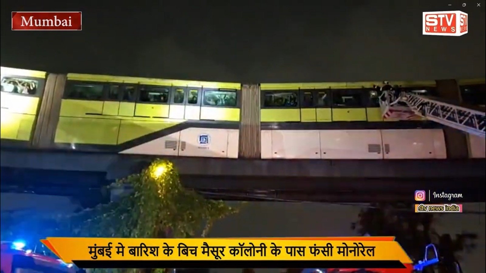 STV News | Mumbai Monorail News Monorail stuck amid heavy rains in Mumbai, what did Chembur MLA Tukaram Kate...